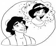 aladdin thinking about jasmine disney princess coloring pageseb82