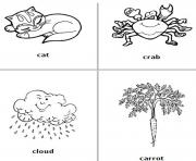 coloring pages alphabet c words3cc9