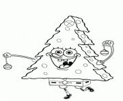 spongebob as christmas tree coloring page e1449388333549e728