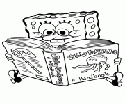 spongebob reading book coloring page8e21