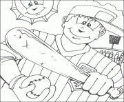 sunday softball game coloring page3522