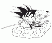 cartoon dragon ball goku coloring page