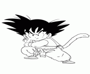 kid goku fireball dragon ball coloring page