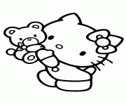 hello kitty holding teddy bear high