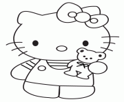 hello kitty showing teddy bear