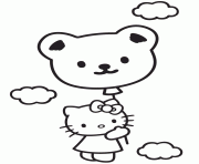 hello kitty in sky with teddy bear balloon