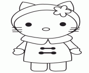 winter hello kitty wearing coat