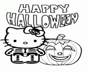 hello kitty skeleton and pumpkin halloween