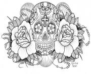 sugar skull roses w cross