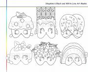 6 shopkins line art masks