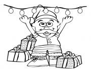 little cute christmas santa claus with christmas lights68