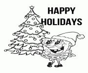 spongebob with christmas tree 