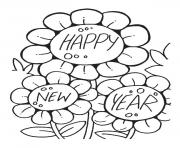 Flower Wishing Happy New year printable 2017