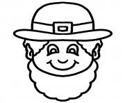 this black and white cartoon leprechaun face clipart illustration