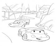 Cars Lightning McQueen going through rocks a4 disney