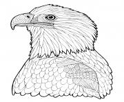 Bald Eagle Zentangle page adult hard advanced