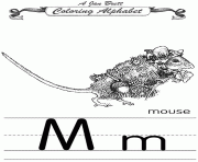 coloring alphabet traditional mouse