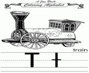 coloring alphabet traditional train