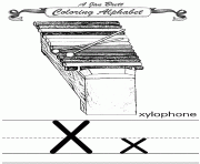 coloring alphabet traditional xylophone