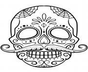 sugar skull with mustache calavera