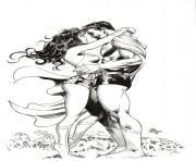 wonder woman with superman romantic moment