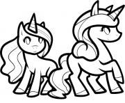 two princess unicorns to color