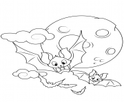 cute flying bats halloween