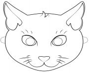 black cat mask outline halloween