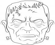 frankenstein mask outline halloween