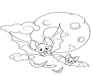 cute flying bats halloween