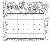 july coloring calendar