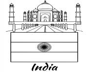 india flag taj mahal