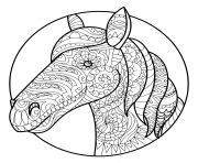 horse head adult zentangle