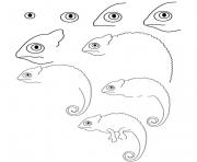 how to draw a chameleon