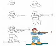 how to draw biathlon