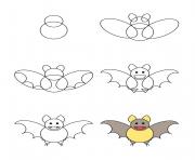 how to draw bat