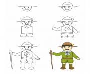 how to draw robert baden powell