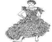 woman flowers dress