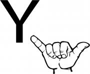 asl sign language letter y