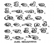 asl graffiti alphabet set