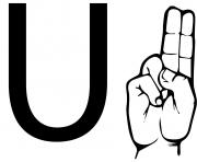 asl sign language letter u