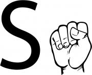 asl sign language letter s