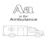 letter a is for ambulance car