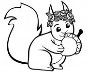 cute squirrel with an acorn