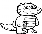 funny crocodile with glasses