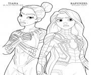 black panther tiana and spider man rapunzel disney avengers