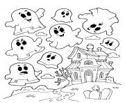 halloween haunted house ghosts