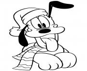 Pluto wearing hat scarf