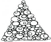 Printable Christmas tree made of circles