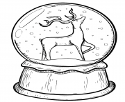 Christmas snow globe with reindeer